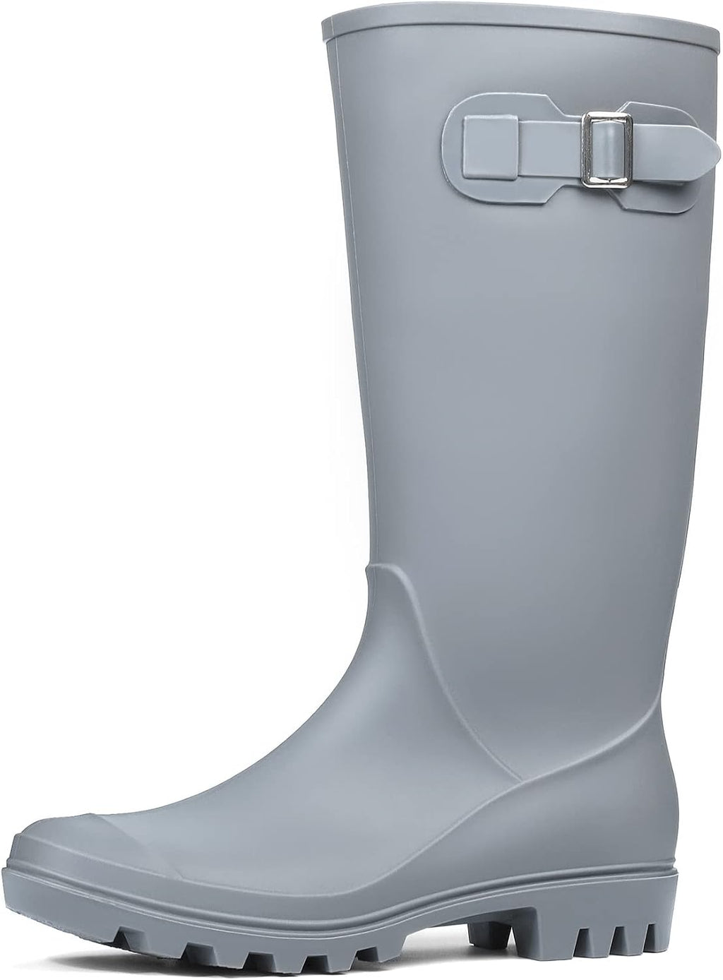 Women's Tall Wide Calf Rubber Rain Boots - Deep Lug Outsole, Removable Insole for Gardening and Farm Chores - 7