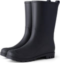 Women's Mid Calf Waterproof Rubber Rain Boots - Slip-On Fit, Non-Slip Sole for Gardening and Farm Work - 6.5