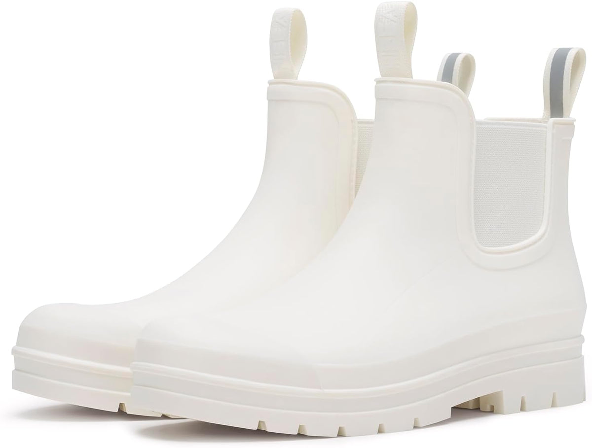 Women's Short Waterproof Chelsea Rain Boots - Matte PVC Shell, Non-Slip Sole for Gardening and Farm Work — view 6