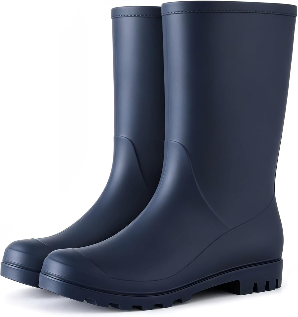 Women's Mid Calf Waterproof Rubber Rain Boots - Slip-On Fit, Non-Slip Sole for Gardening and Farm Work — view 4