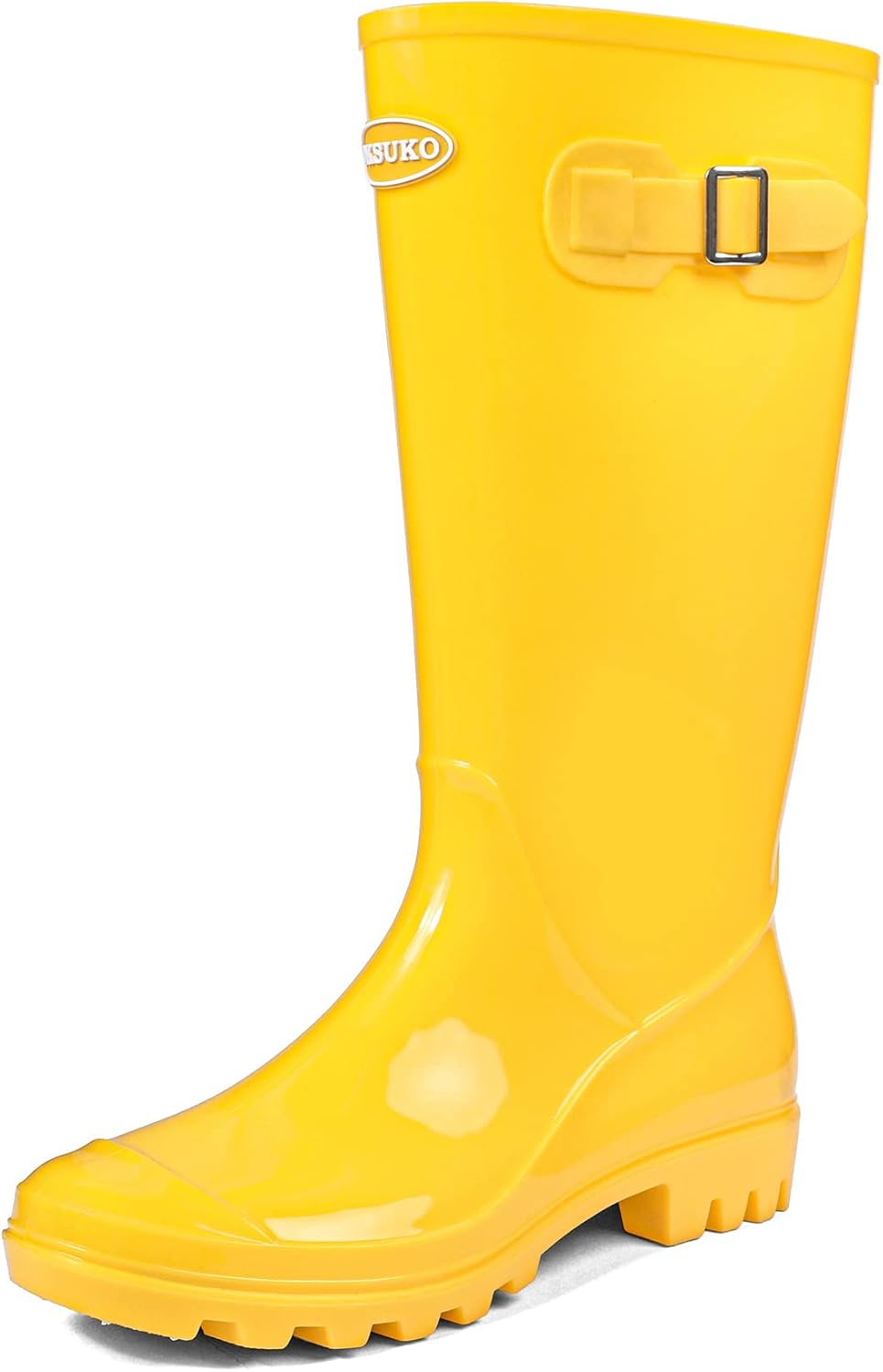 Women's Tall Wide Calf Rubber Rain Boots - Deep Lug Outsole, Removable Insole for Gardening and Farm Chores — view 6