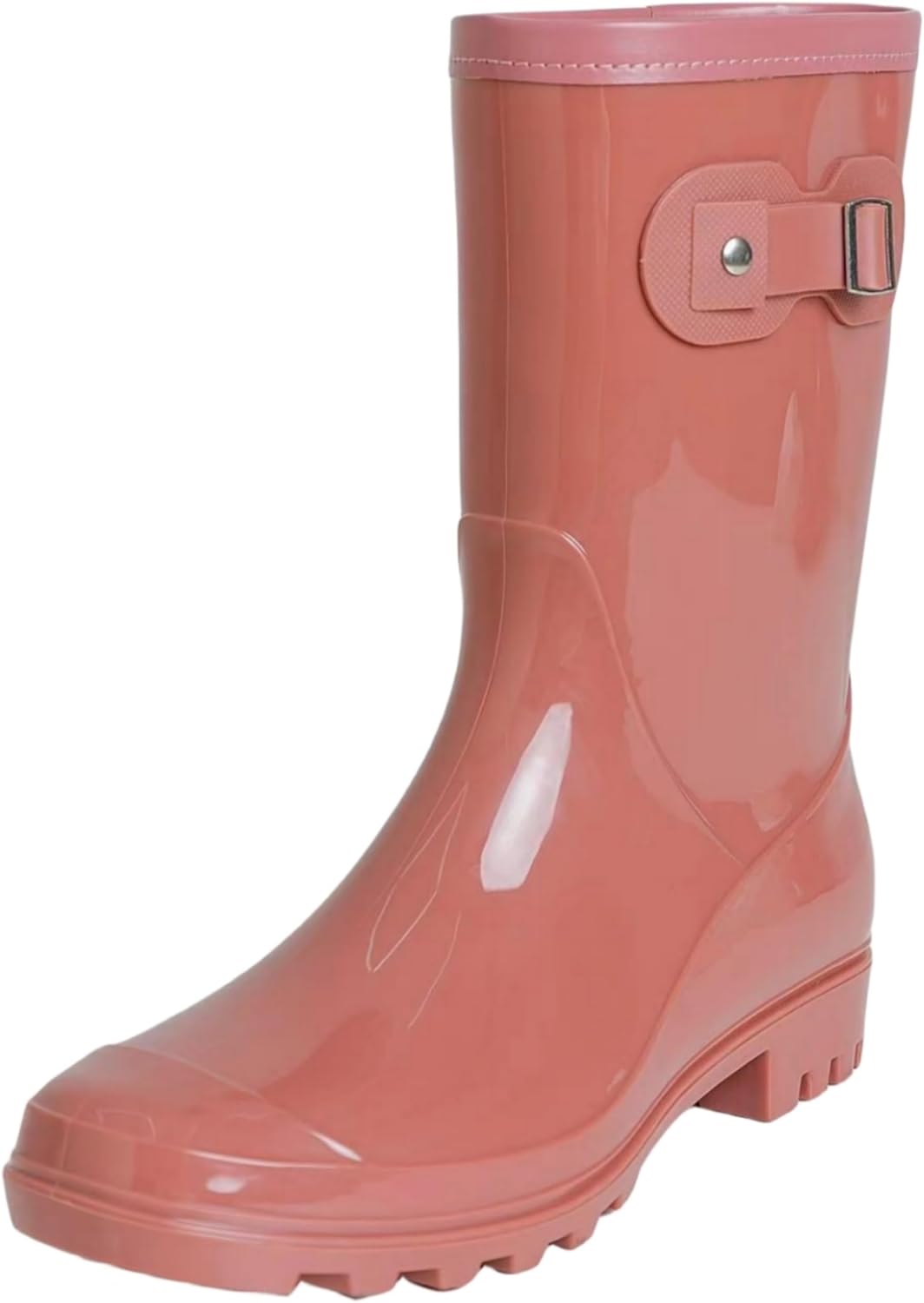 Women's Mid Calf Waterproof Rain Boots - Anti-Slip Outsole, Cushioned Insole for Garden Chores and Rainy Commutes - 6