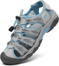 Women's Closed Toe Sport Hiking Sandals - Protective Toe Cap, Quick Dry Mesh Upper for Water and Trail Walking - 7