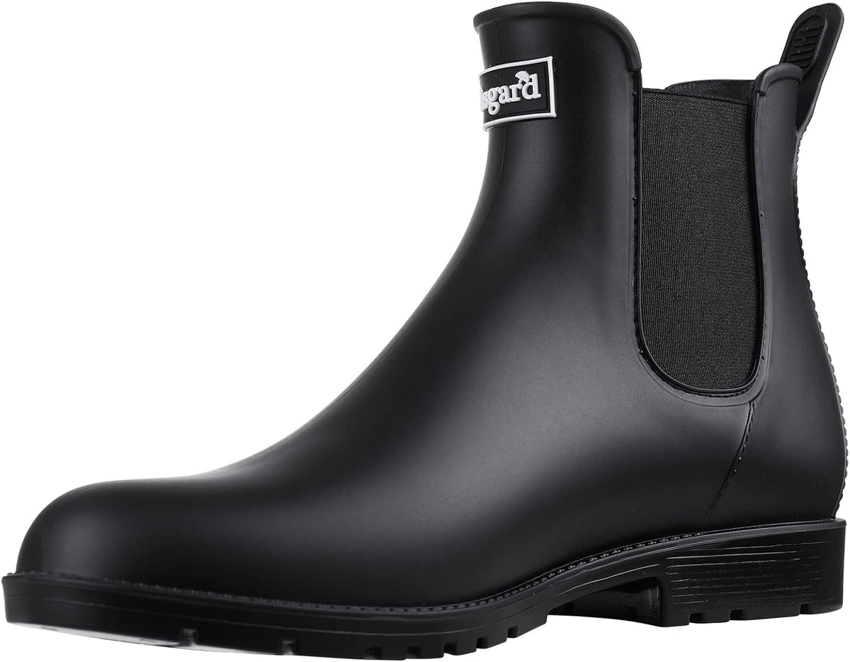 Women's Waterproof Ankle Chelsea Rain Boots - Matte Rubber Finish, Non-Slip Sole for Rainy City Commutes - 7