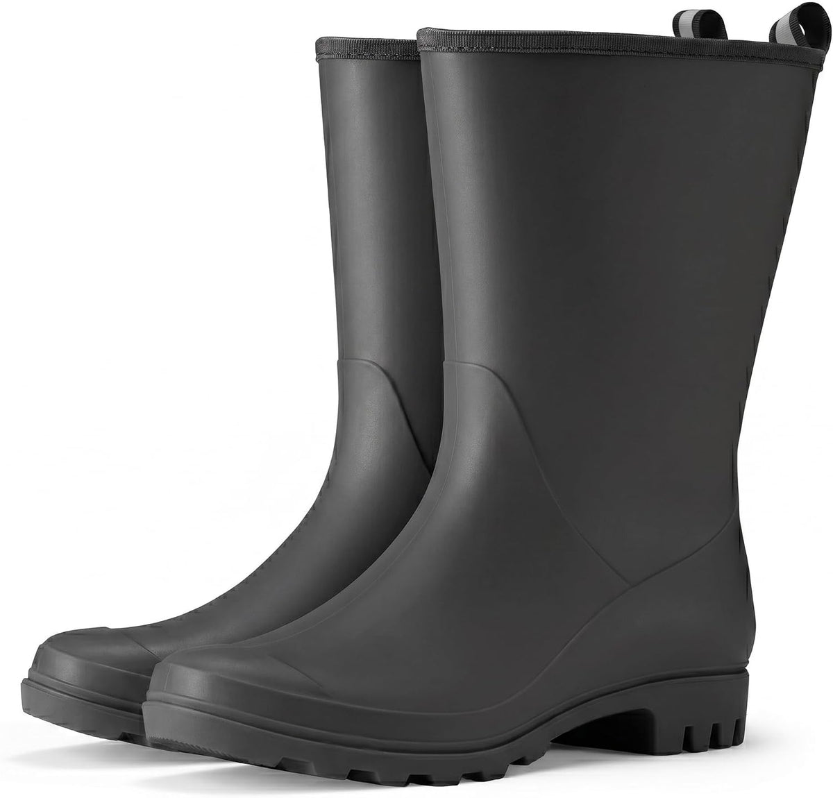 Women's Wide Calf Rubber Rain Boots - Seamless Waterproof PVC Shell, Matte Finish for Farm, Barn and Garden Work - 6