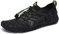 Unisex Quick Dry Water Shoes - Adjustable Bungee Lace, Flexible Rubber Sole for Beach, Pool and Kayaking Trips - 7 Women