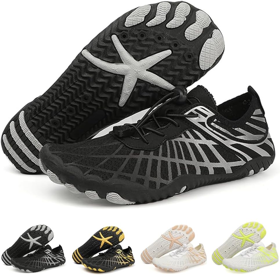Unisex Barefoot Water and Hiking Shoes - Wide Toe Box, Zero Drop Sole, Quick Dry Upper for Beach and Gym Days - 6 Women/