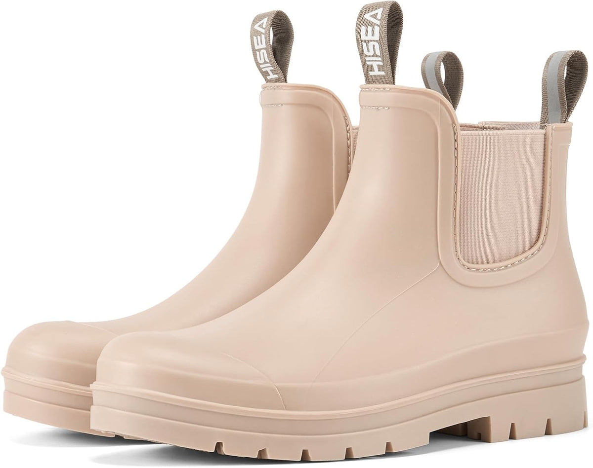 Women's Short Waterproof Chelsea Rain Boots - Matte PVC Shell, Non-Slip Sole for Gardening and Farm Work — view 4