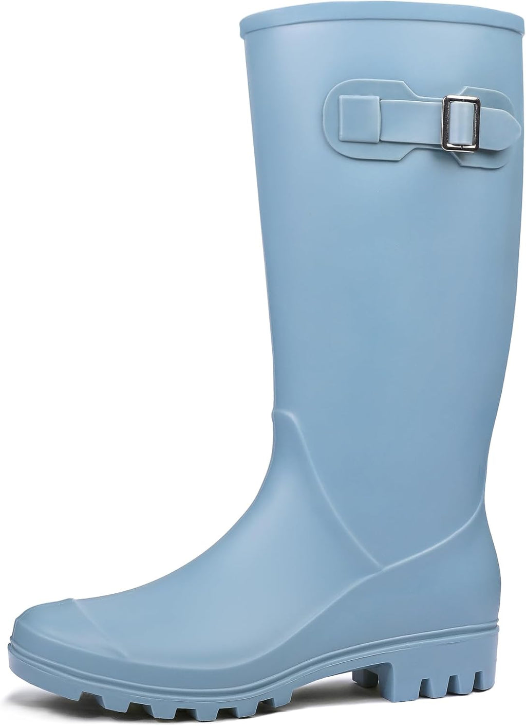 Women's Tall Wide Calf Rubber Rain Boots - Deep Lug Outsole, Removable Insole for Gardening and Farm Chores - 7