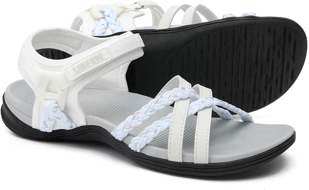 Women's Lightweight Hiking Water Sandals - Arch Support, Adjustable Straps for Beach, Camping and Vacation Walking - 6