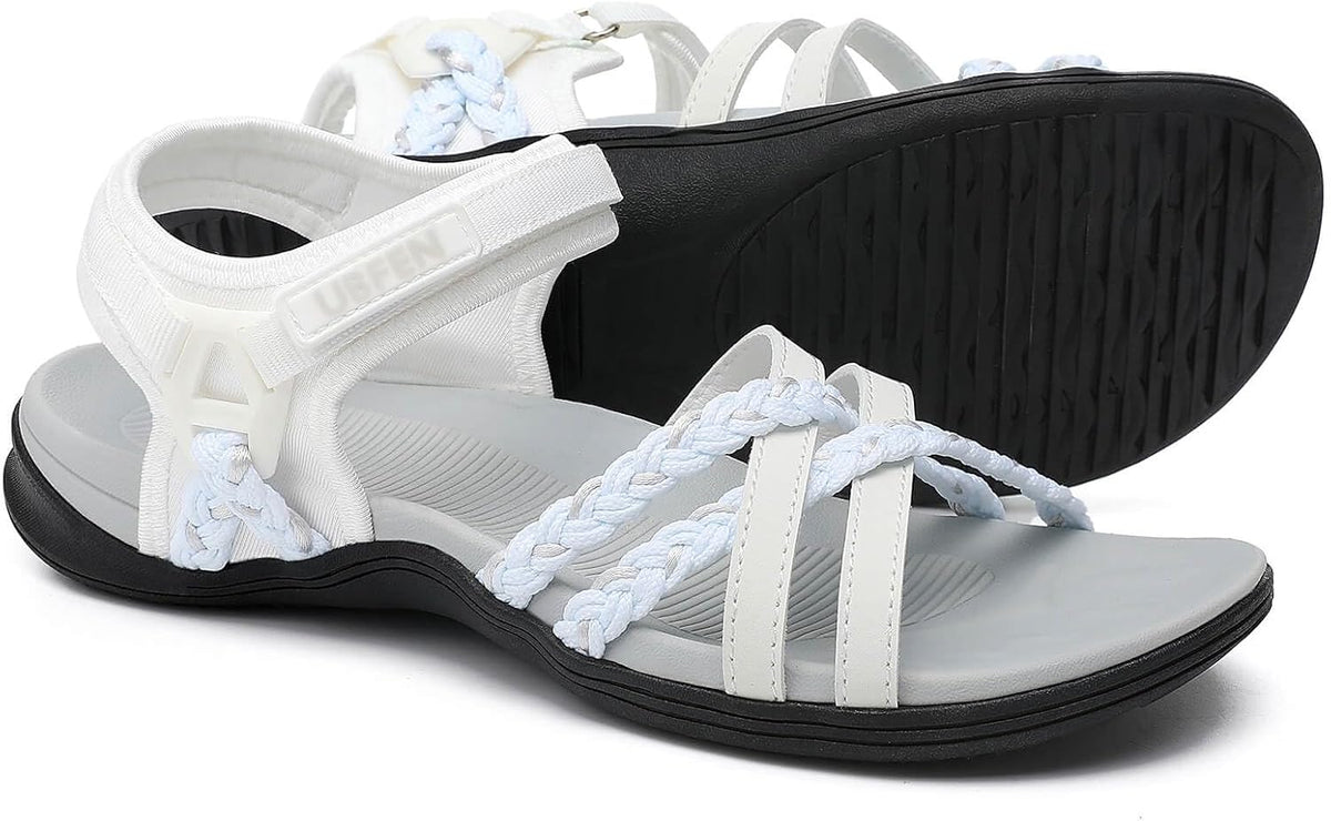 Women's Lightweight Hiking Water Sandals - Arch Support, Adjustable Straps for Beach, Camping and Vacation Walking - 6