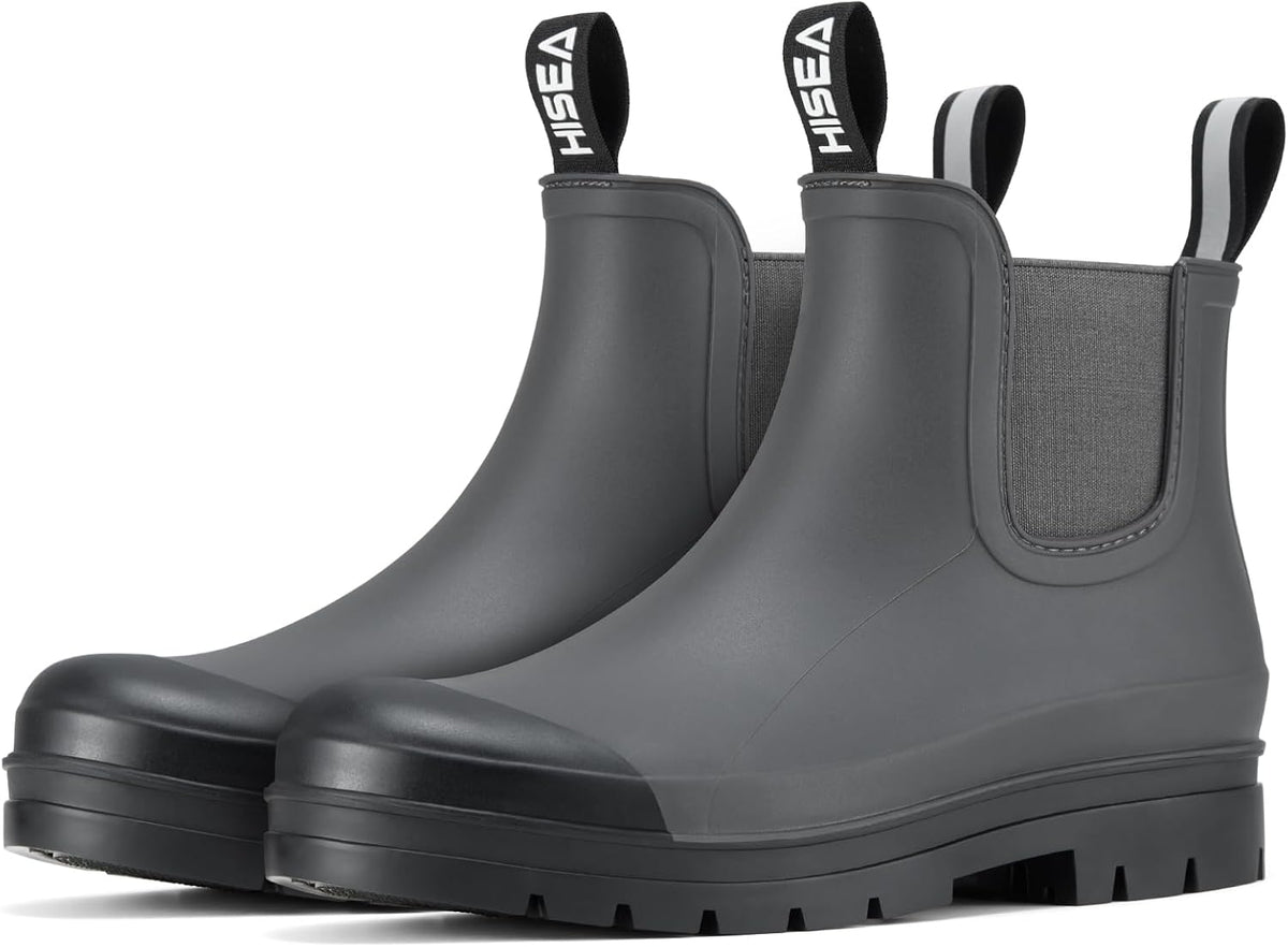 Women's Short Waterproof Chelsea Rain Boots - Matte PVC Shell, Non-Slip Sole for Gardening and Farm Work — view 10