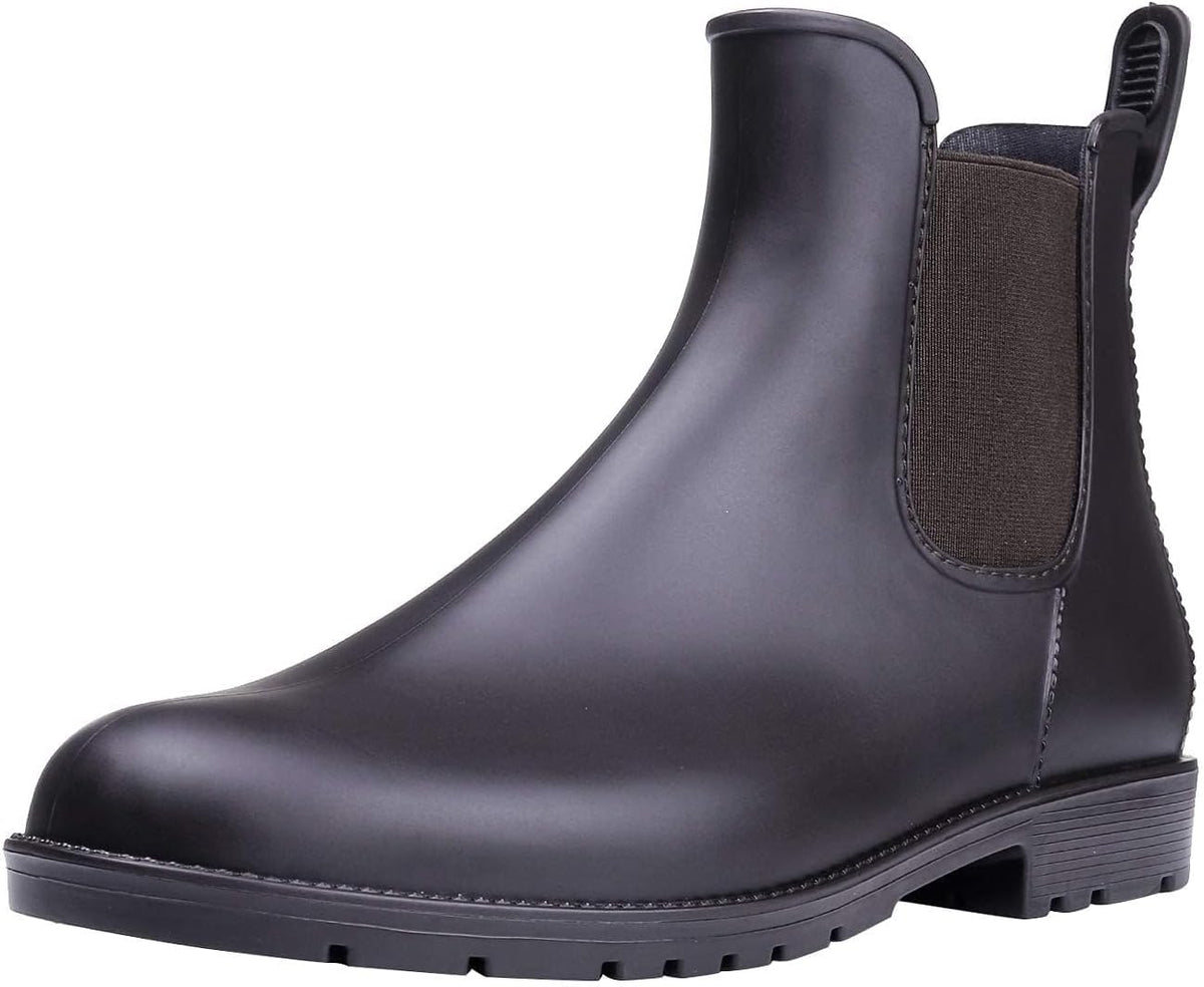 Women's Waterproof Ankle Chelsea Rain Boots - Matte Rubber Finish, Non-Slip Sole for Rainy City Commutes — view 15