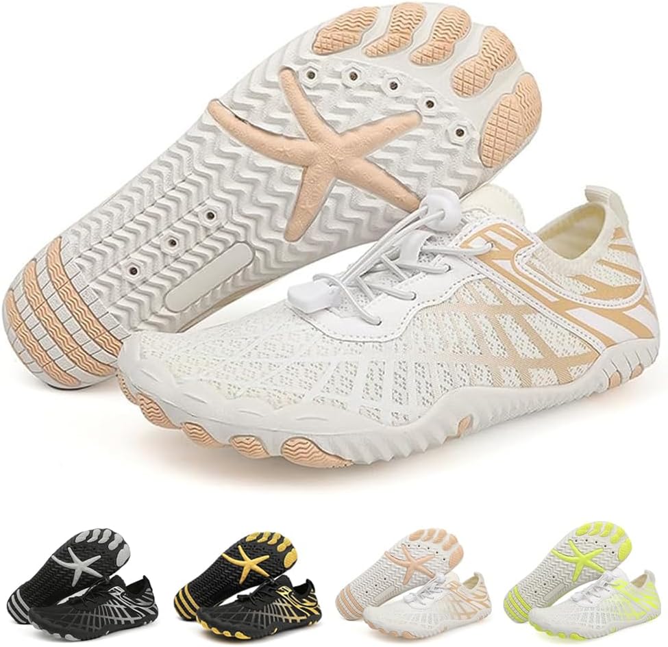 Unisex Barefoot Water and Hiking Shoes - Wide Toe Box, Zero Drop Sole, Quick Dry Upper for Beach and Gym Days - 8 Women/