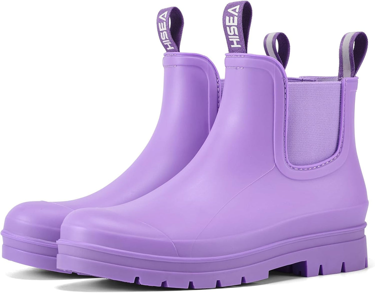 Women's Short Waterproof Chelsea Rain Boots - Matte PVC Shell, Non-Slip Sole for Gardening and Farm Work — view 3