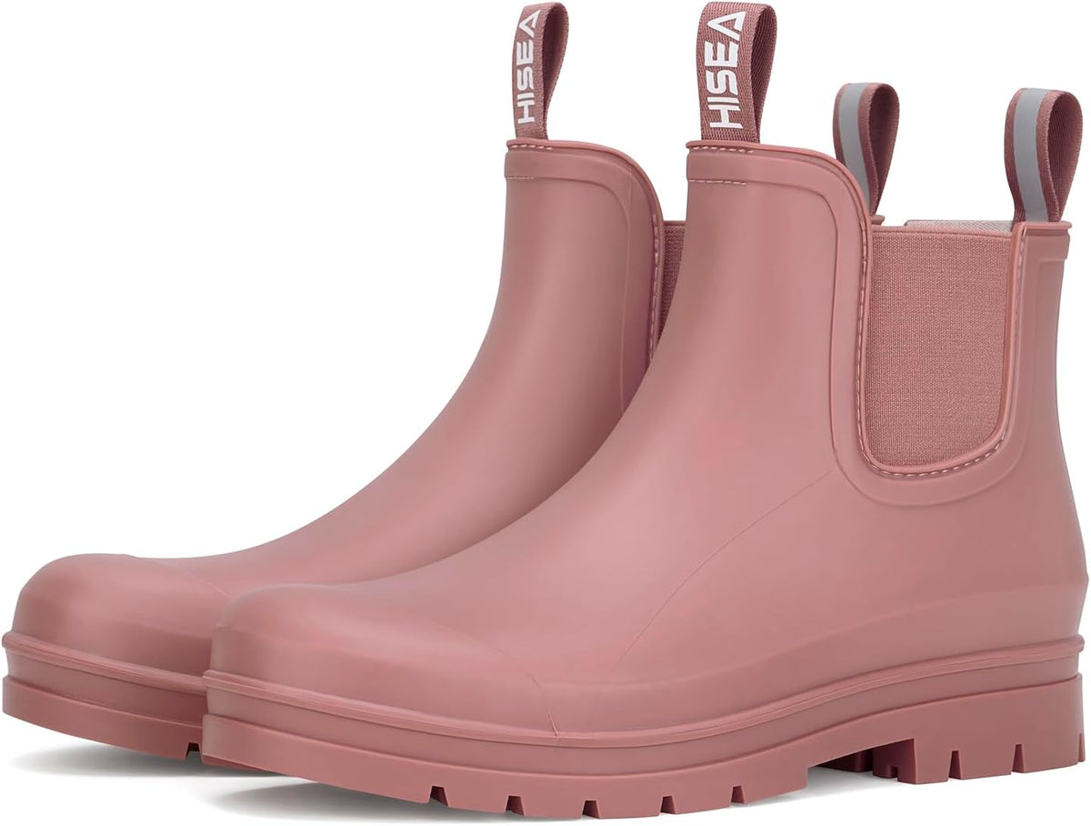Women's Short Waterproof Chelsea Rain Boots - Matte PVC Shell, Non-Slip Sole for Gardening and Farm Work — view 7
