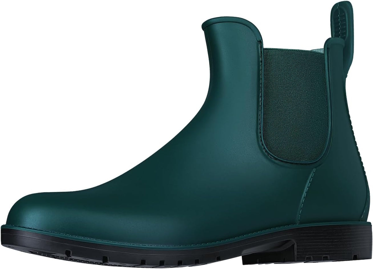 Women's Waterproof Ankle Chelsea Rain Boots - Matte Rubber Finish, Non-Slip Sole for Rainy City Commutes — view 6