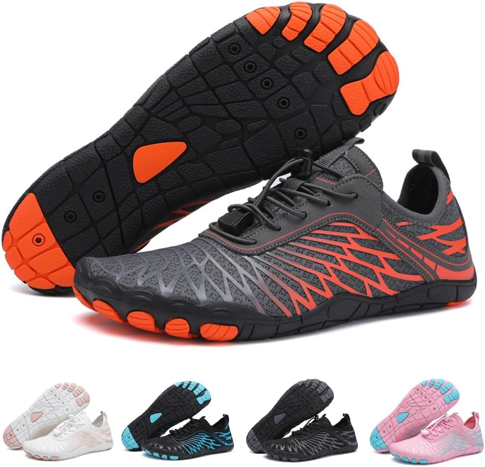 Unisex Barefoot Water and Hiking Shoes - Wide Toe Box, Zero Drop Sole, Quick Dry Upper for Beach and Gym Days - 9 Women/