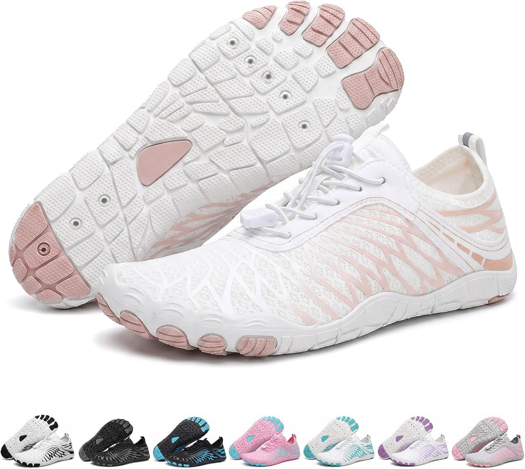 Unisex Barefoot Water and Hiking Shoes - Wide Toe Box, Zero Drop Sole, Quick Dry Upper for Beach and Gym Days - 8 Women/