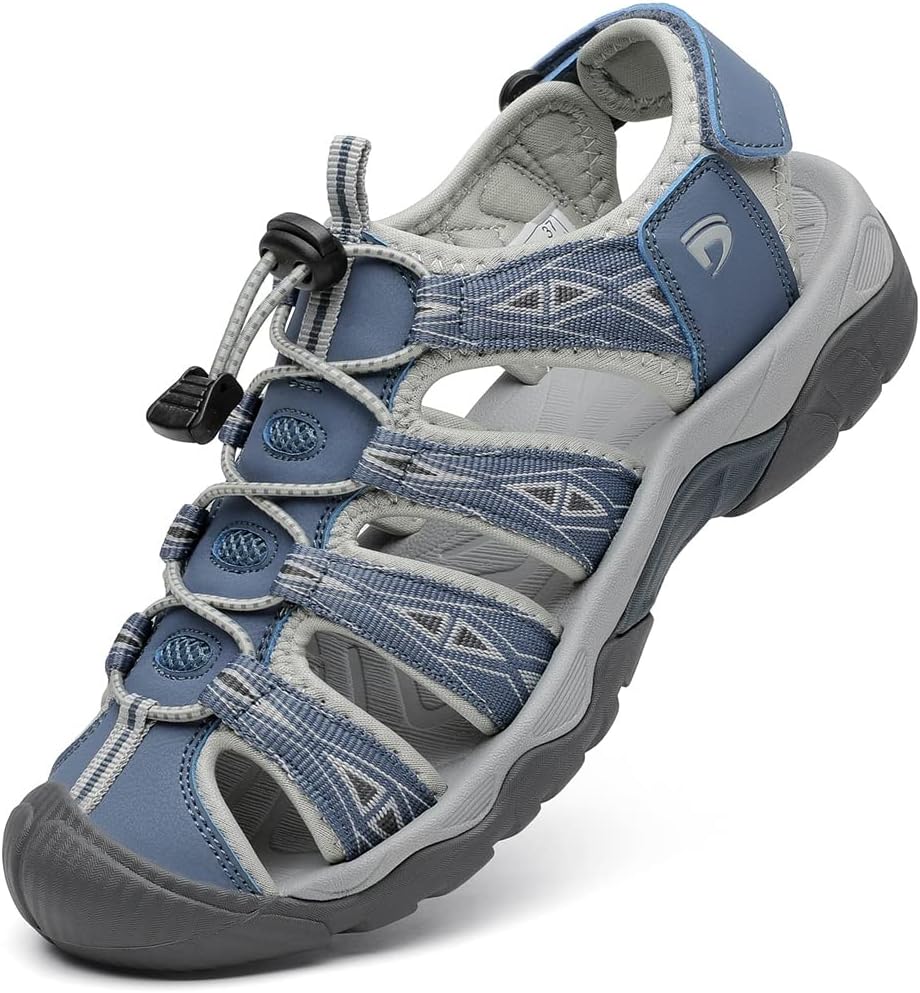 Women's Closed Toe Sport Hiking Sandals - Protective Toe Cap, Quick Dry Mesh Upper for Water and Trail Walking — view 1