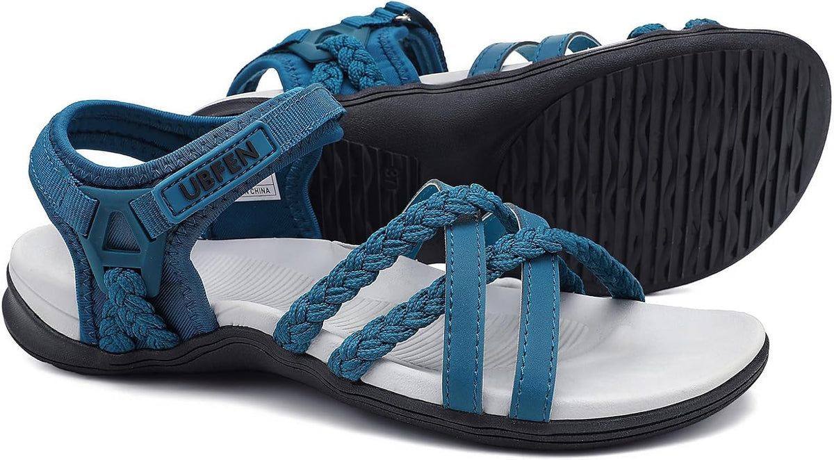 Women's Lightweight Hiking Water Sandals - Arch Support, Adjustable Straps for Beach, Camping and Vacation Walking - 6