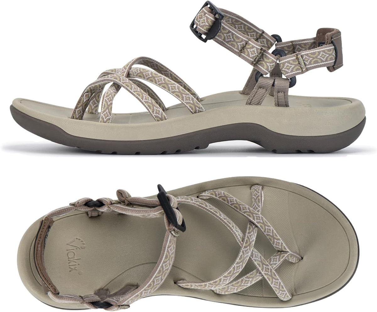 Women's Athletic Walking Water Sandals - Arch Support, Wide Width Fit for Hiking, Trekking and Beach Travel — view 1
