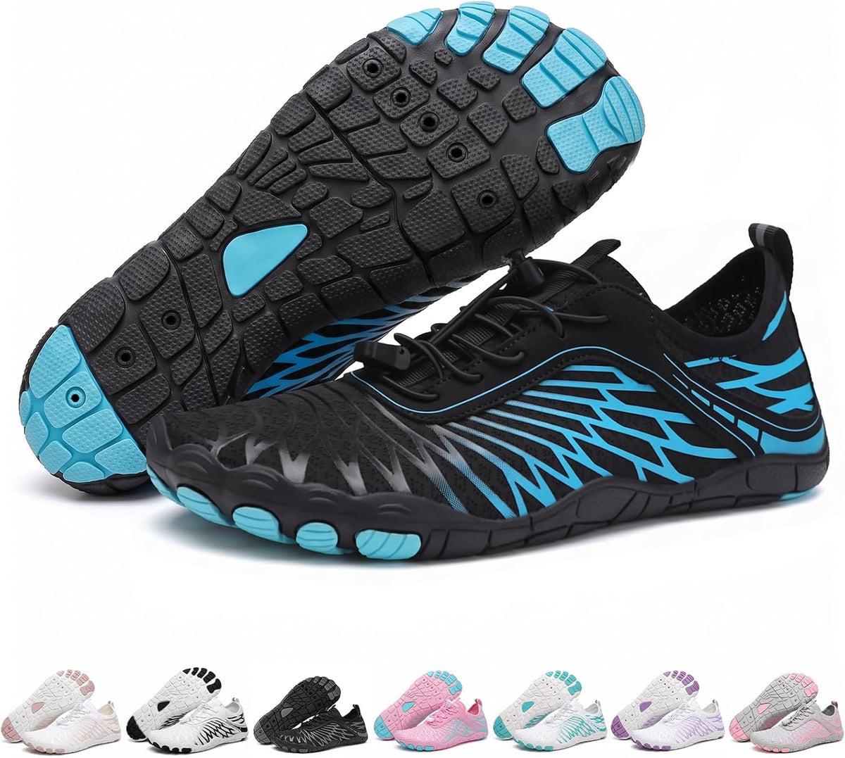 Unisex Barefoot Water and Hiking Shoes - Wide Toe Box, Zero Drop Sole, Quick Dry Upper for Beach and Gym Days - 8 Women/