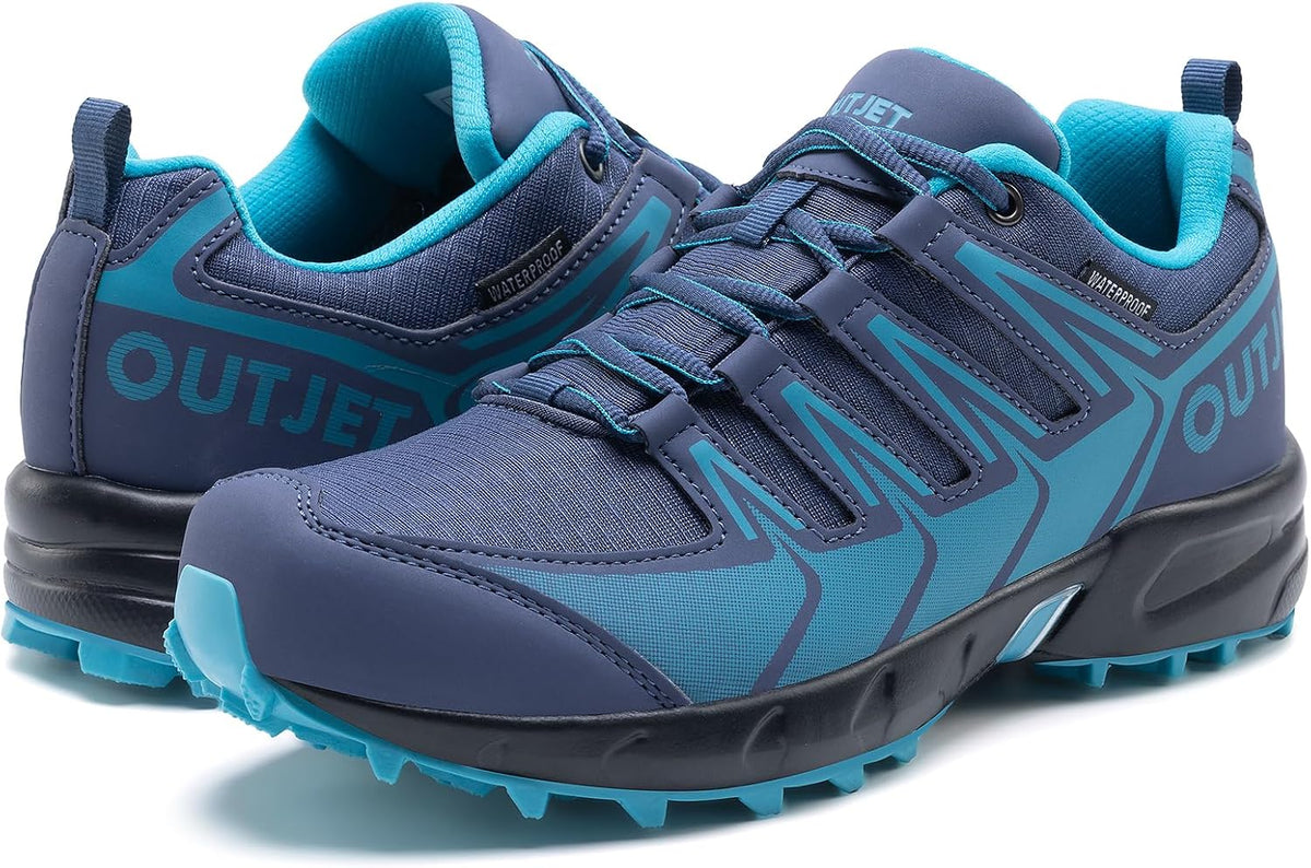 Women's Lightweight Waterproof Hiking Shoes - Cushioned Midsole, Non-Slip Outsole for Trails and Travel Walking - 6