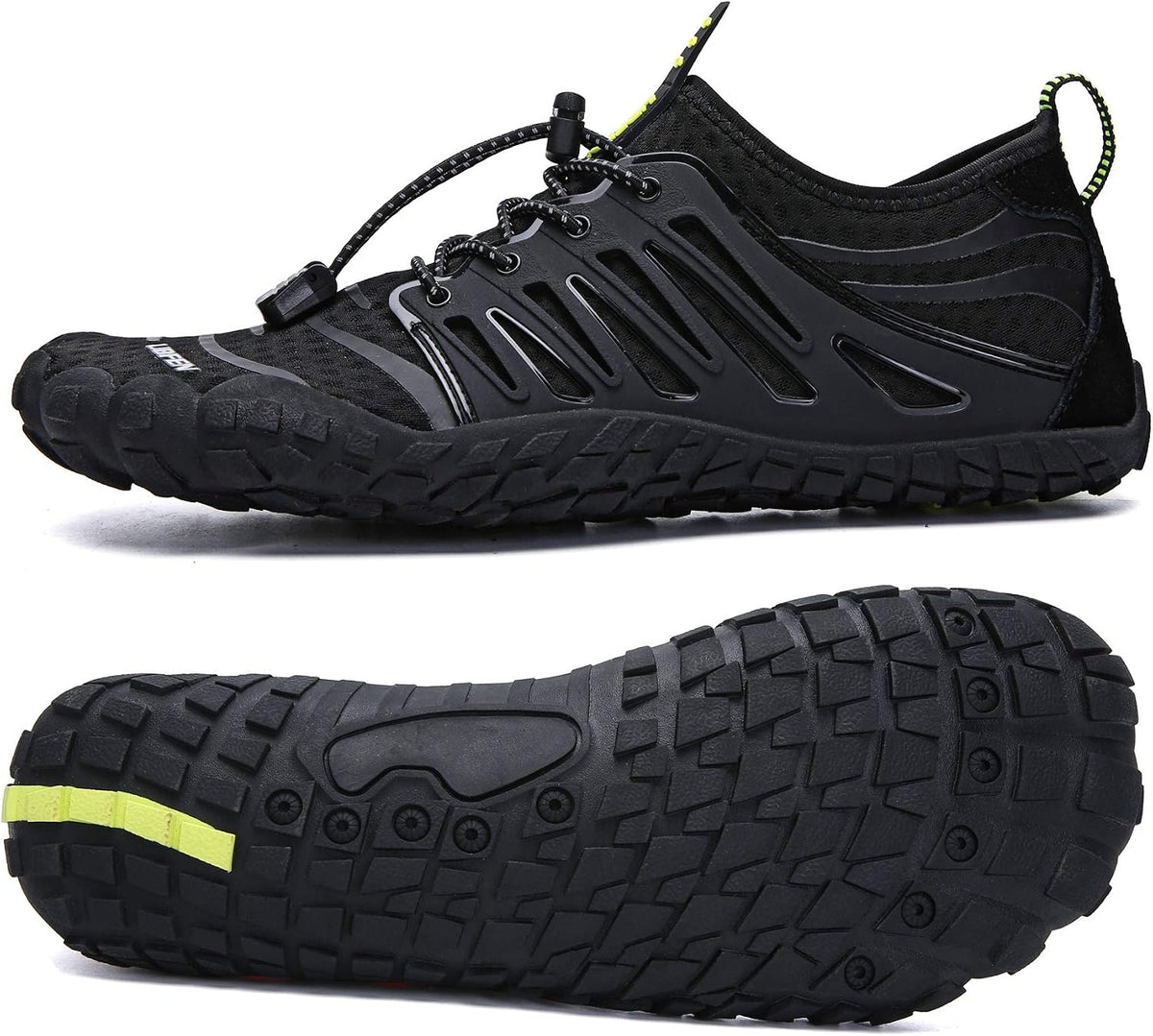 Unisex Quick Dry Water Shoes - Adjustable Bungee Lace, Flexible Rubber Sole for Beach, Pool and Kayaking Trips - 10 Wome