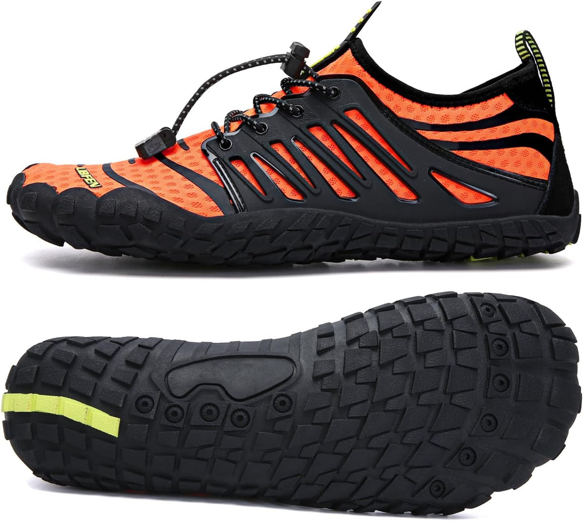 Unisex Quick Dry Water Shoes - Adjustable Bungee Lace, Flexible Rubber Sole for Beach, Pool and Kayaking Trips - 6 Women