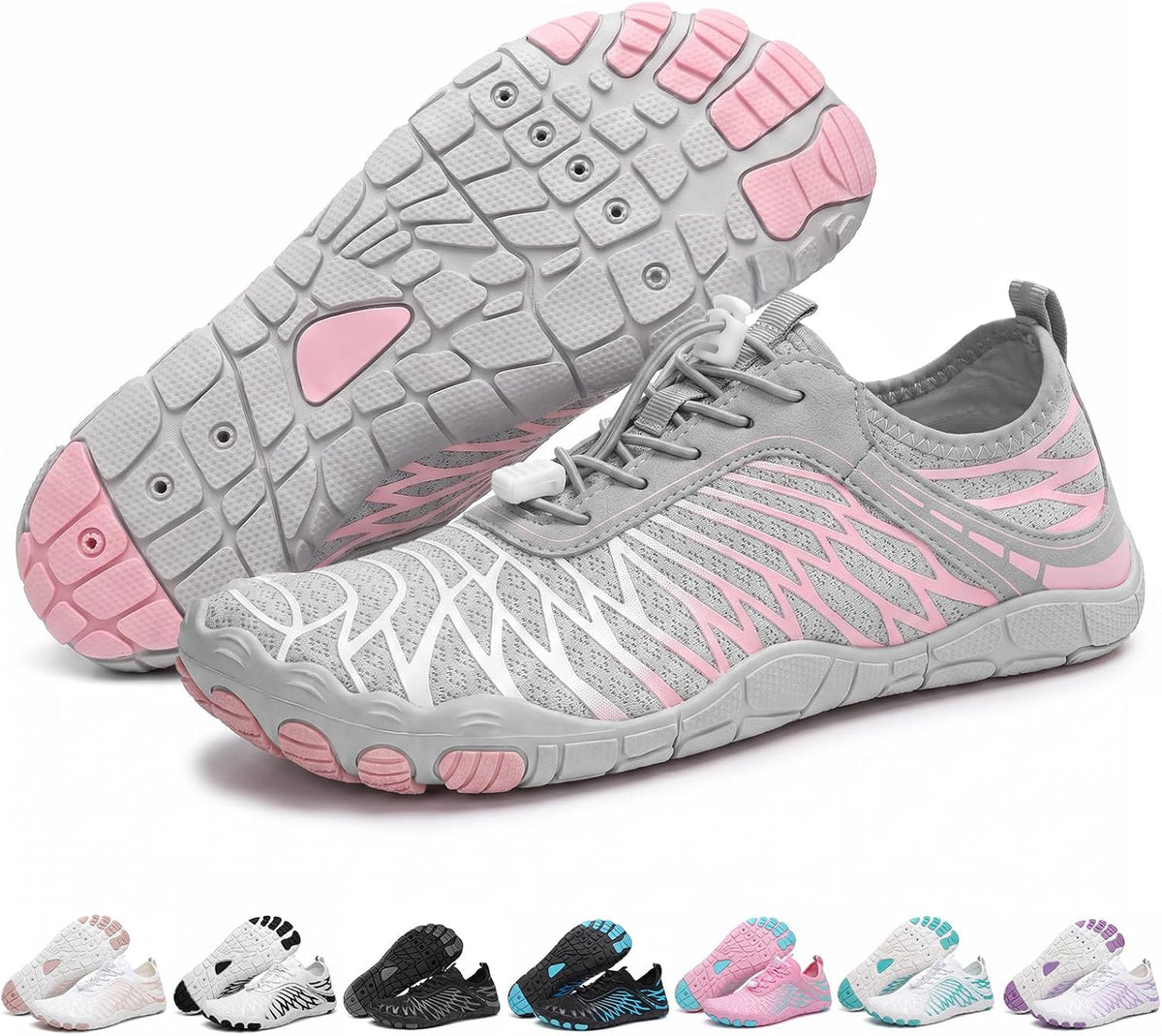 Unisex Barefoot Water and Hiking Shoes - Wide Toe Box, Zero Drop Sole, Quick Dry Upper for Beach and Gym Days - 8 Women/