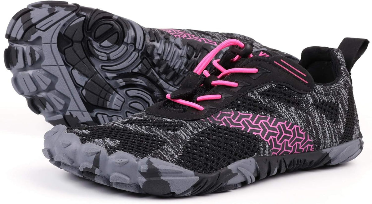 Women's Zero Drop Barefoot Trail Running Shoes - Wide Toe Box, Grippy Flexible Outsole for Hiking and Training - 10