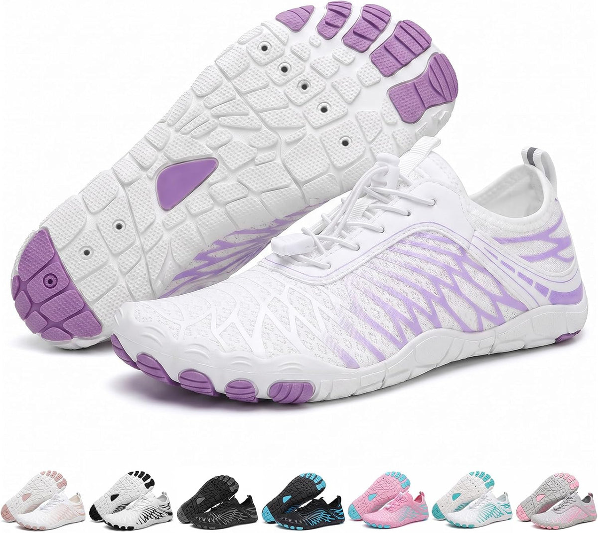 Unisex Barefoot Water and Hiking Shoes - Wide Toe Box, Zero Drop Sole, Quick Dry Upper for Beach and Gym Days - 6 Women/