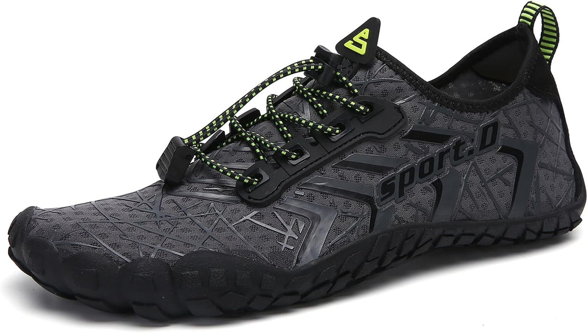 Unisex Quick Dry Water Shoes - Adjustable Bungee Lace, Flexible Rubber Sole for Beach, Pool and Kayaking Trips - 10 Wome