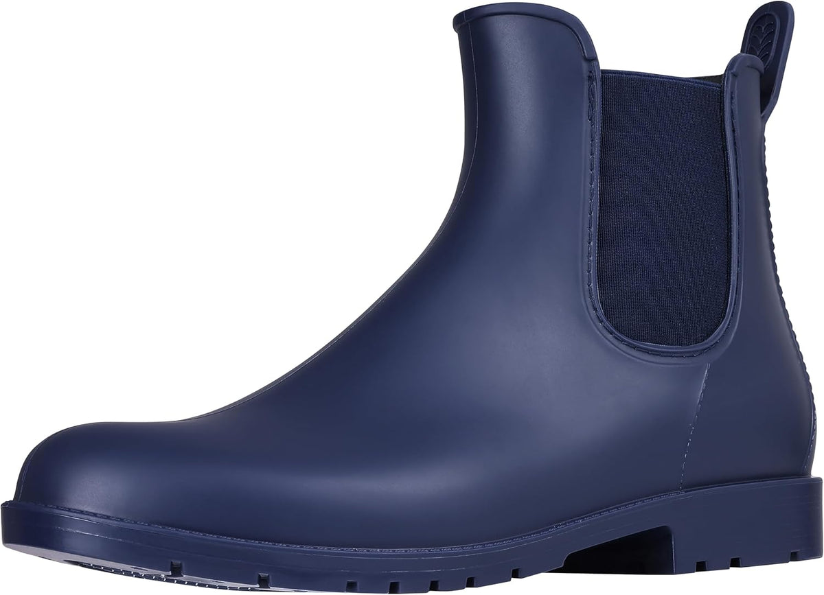 Women's Waterproof Ankle Chelsea Rain Boots - Matte Rubber Finish, Non-Slip Sole for Rainy City Commutes — view 13