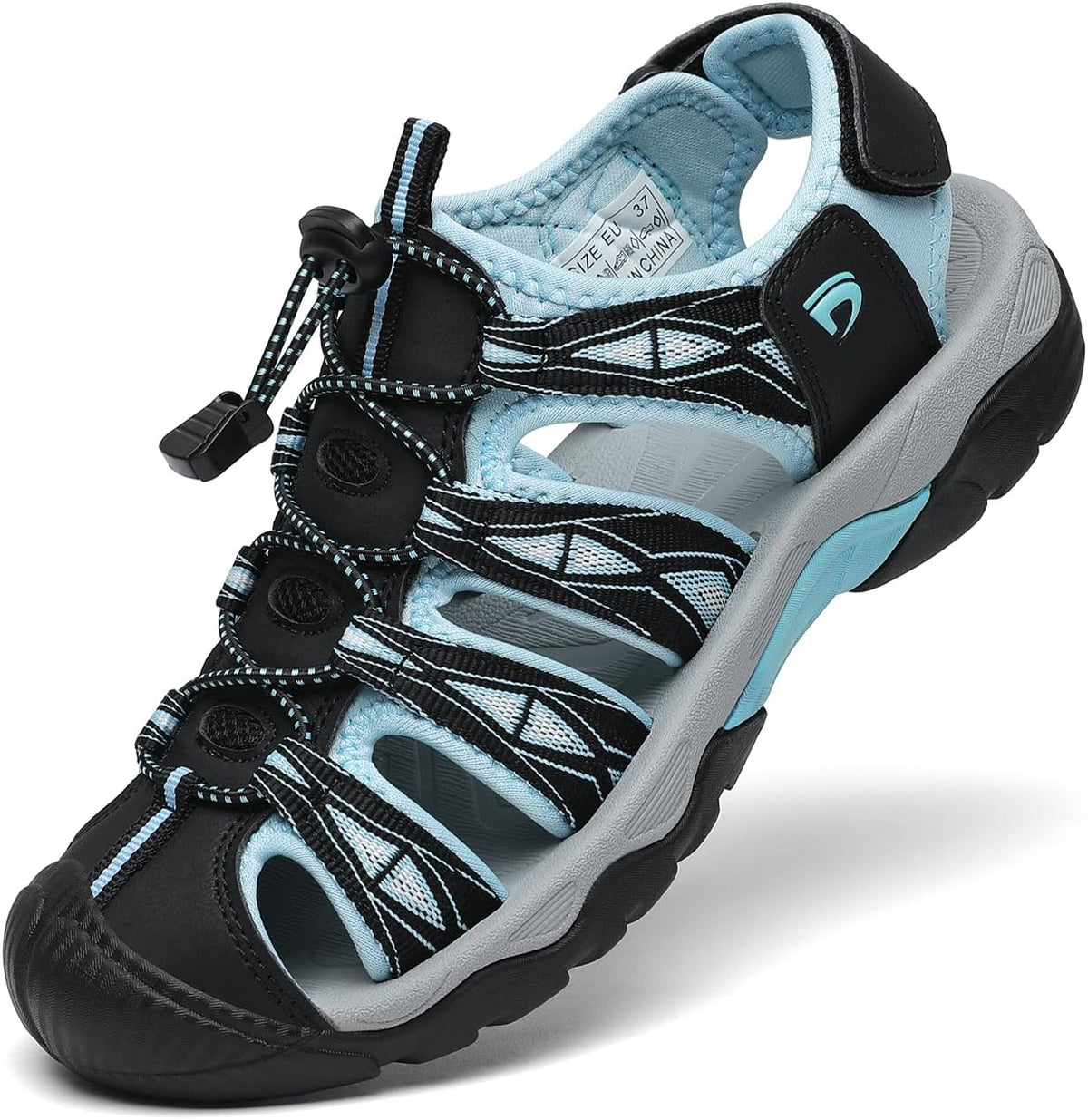 Women's Closed Toe Sport Hiking Sandals - Protective Toe Cap, Quick Dry Mesh Upper for Water and Trail Walking — view 7