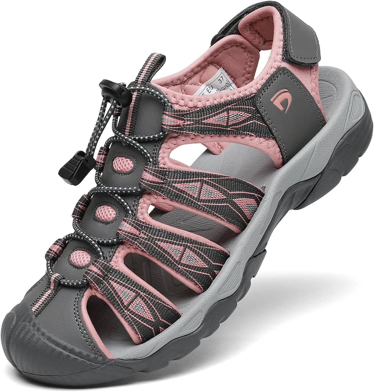 Women's Closed Toe Sport Hiking Sandals - Protective Toe Cap, Quick Dry Mesh Upper for Water and Trail Walking — view 4