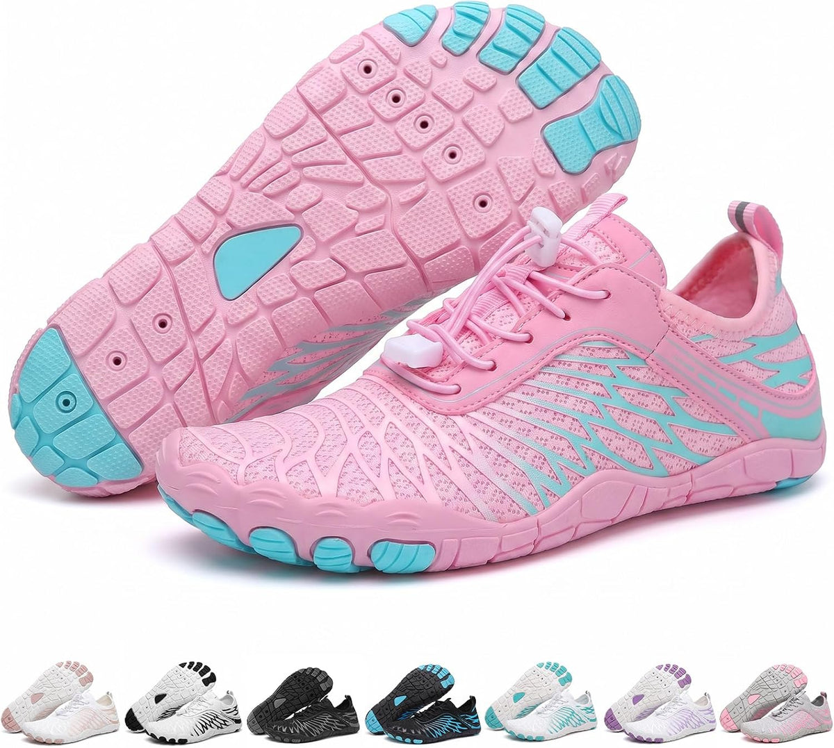 Unisex Barefoot Water and Hiking Shoes - Wide Toe Box, Zero Drop Sole, Quick Dry Upper for Beach and Gym Days - 8 Women/