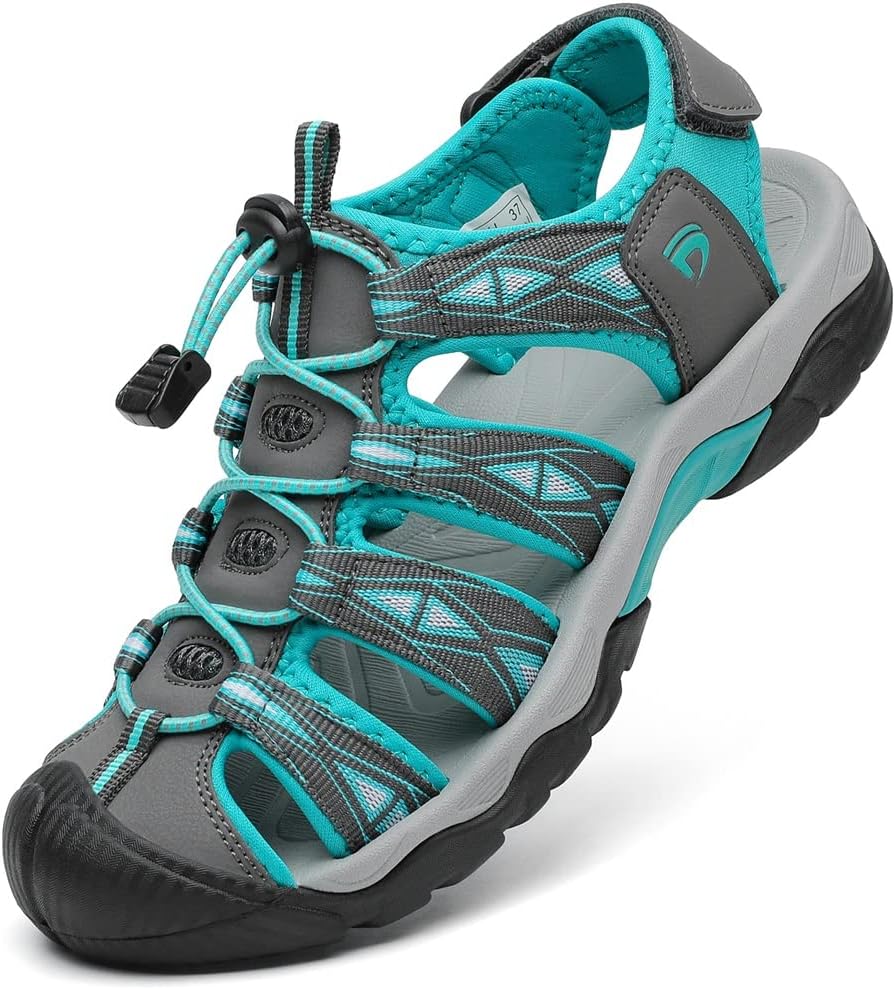 Women's Closed Toe Sport Hiking Sandals - Protective Toe Cap, Quick Dry Mesh Upper for Water and Trail Walking — view 5