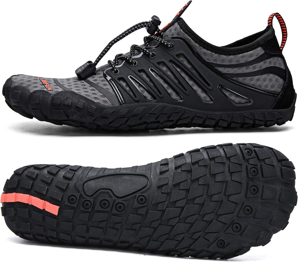 Unisex Quick Dry Water Shoes - Adjustable Bungee Lace, Flexible Rubber Sole for Beach, Pool and Kayaking Trips - 7 Women
