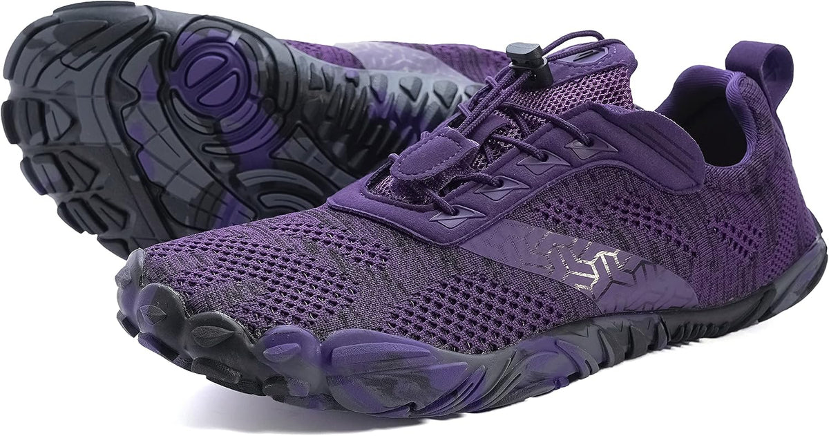 Women's Zero Drop Barefoot Trail Running Shoes - Wide Toe Box, Grippy Flexible Outsole for Hiking and Training - 9.5