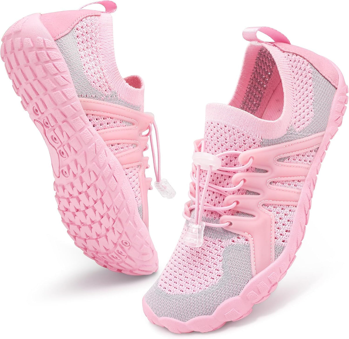 Unisex Barefoot Aqua Water Shoes - Quick Dry Mesh, Pull Tabs and Non-Slip Outsole for River, Pool and Boating - 6 Women/
