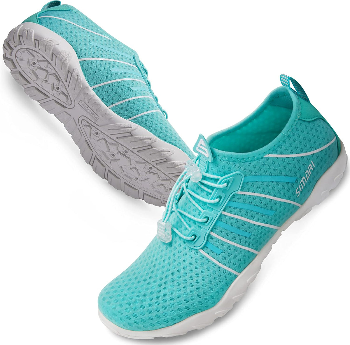 Unisex Quick Dry Barefoot Aqua Socks - Lightweight Stretch Upper, Non-Slip Sole for Swimming, Kayaking and Diving - 10 W