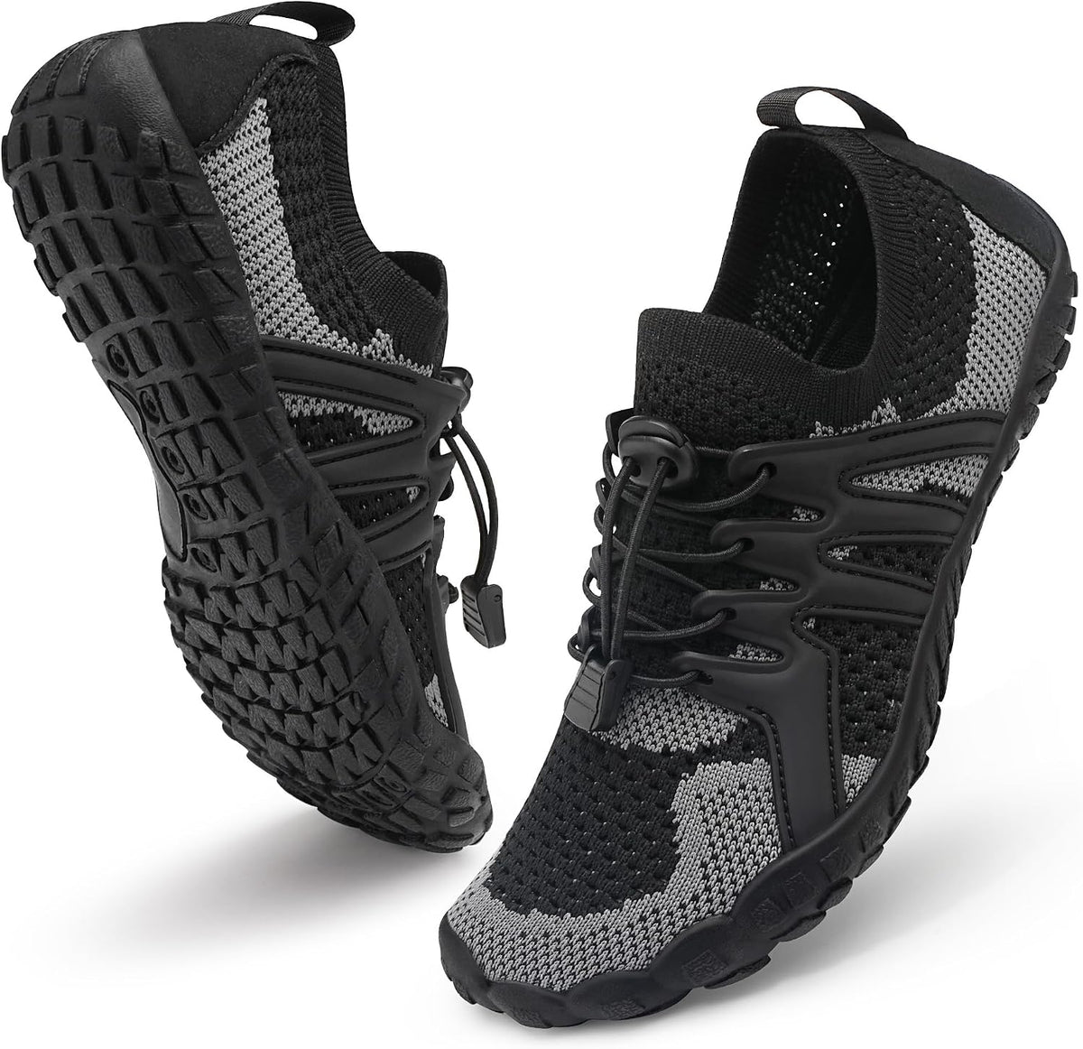 Unisex Barefoot Aqua Water Shoes - Quick Dry Mesh, Pull Tabs and Non-Slip Outsole for River, Pool and Boating - 7 Women/