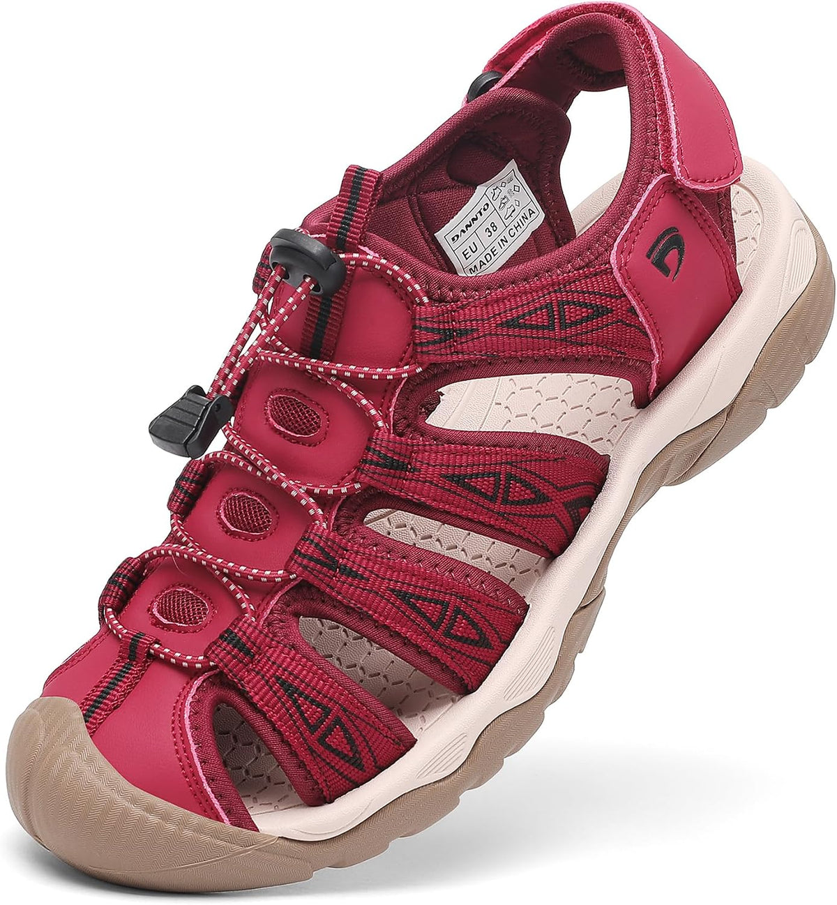Women's Closed Toe Sport Hiking Sandals - Protective Toe Cap, Quick Dry Mesh Upper for Water and Trail Walking — view 2