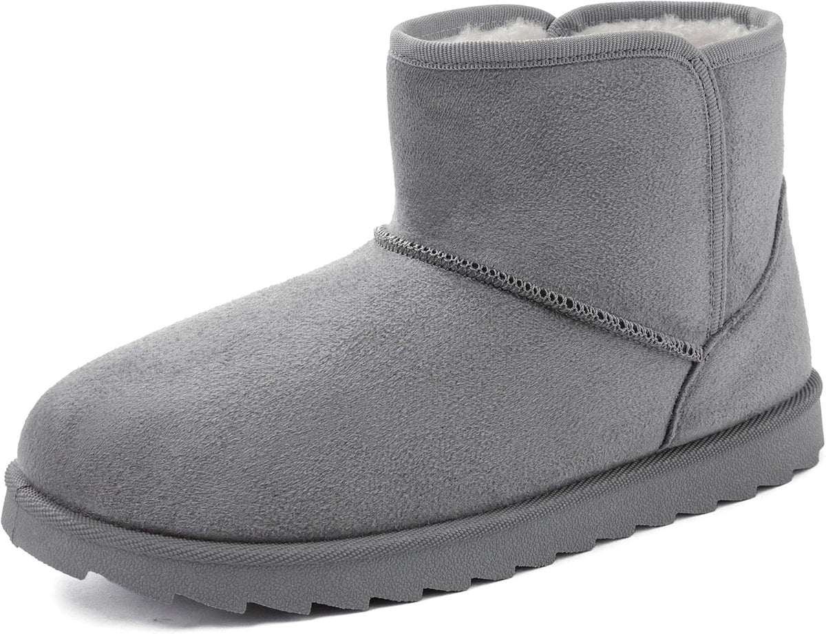 Women's Faux Suede Ankle Snow Boots - Faux Fur Lining, Anti-Slip Sole for Cold Weather Outdoor Walking — view 2