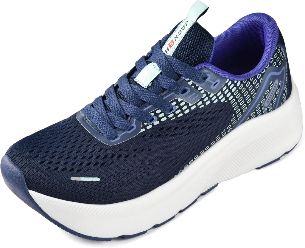 Women's Wide Toe Box Sneakers - Zero Drop Platform, Arch Support and Thick Cushioned Sole for Gym and Walking - 6 Wide