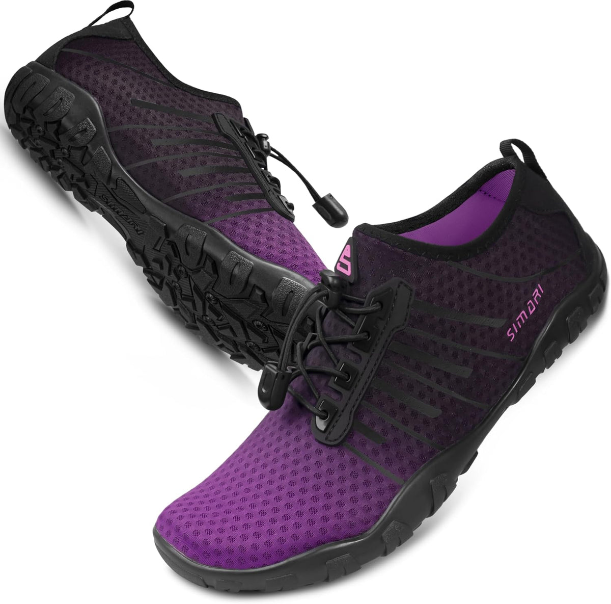 Unisex Quick Dry Barefoot Aqua Socks - Lightweight Stretch Upper, Non-Slip Sole for Swimming, Kayaking and Diving - 9 Wo