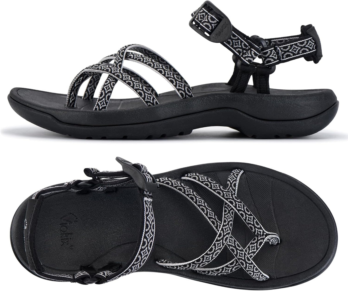 Women's Athletic Walking Water Sandals - Arch Support, Wide Width Fit for Hiking, Trekking and Beach Travel — view 3