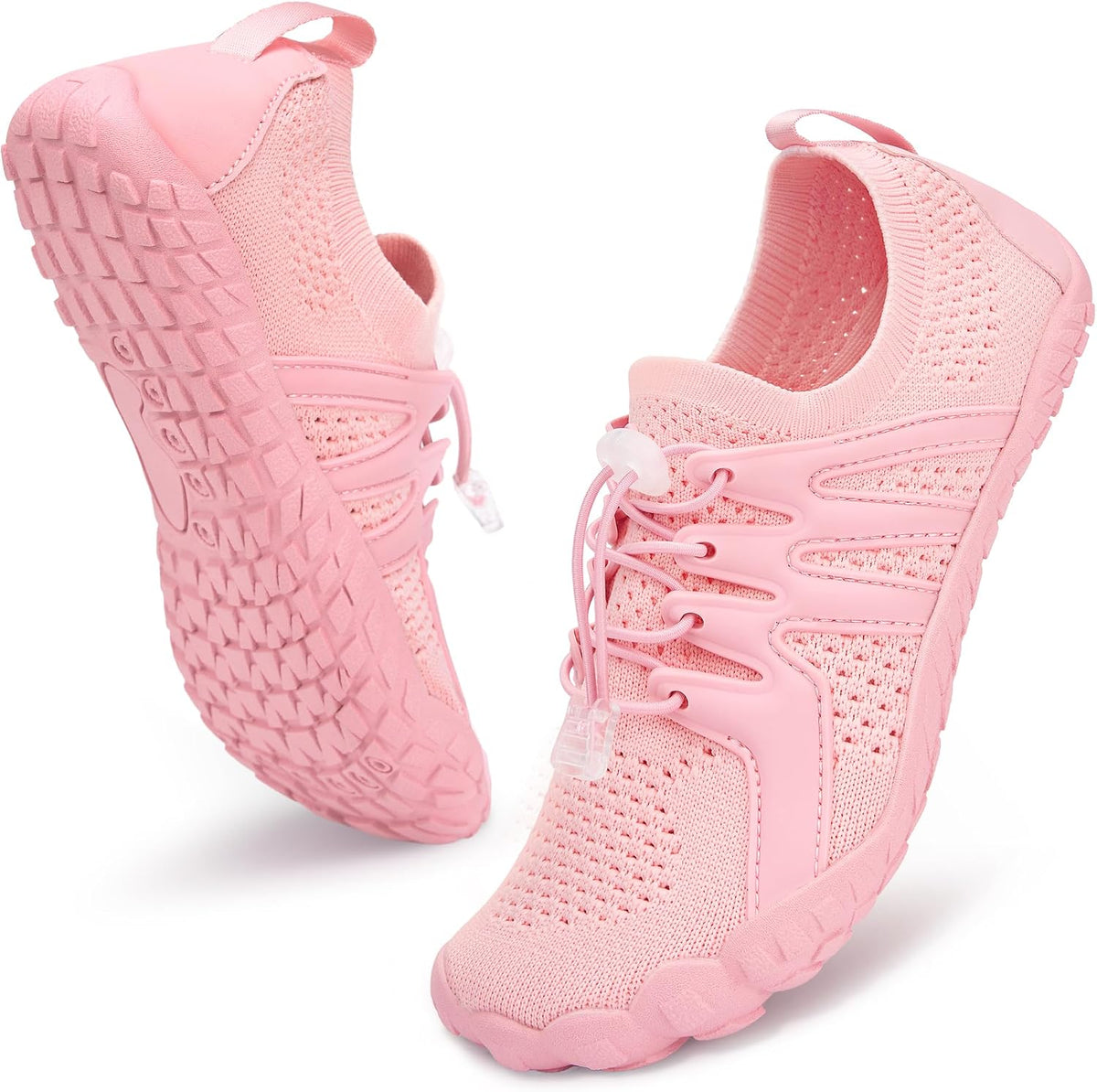 Unisex Barefoot Aqua Water Shoes - Quick Dry Mesh, Pull Tabs and Non-Slip Outsole for River, Pool and Boating - 6 Women/